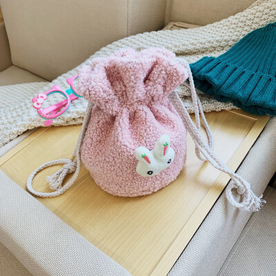

Tailored Womens Fashion Coin Purse Rabbit Bag Plush Casual String Shoulder Bag