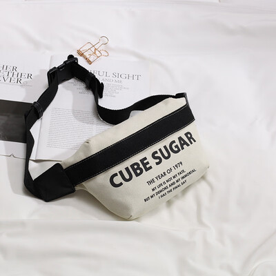 

Chest bag net red small bag autumn&winter womens bag Korean version of the fashion canvas purse letter bag slant bag
