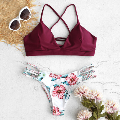 

Saidsome WWomens Bikini Cut Flower Two Piece Swimsuit Pushups Swimwear Beachwear