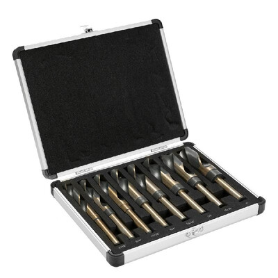 

8-Piece Inch Twist Drill Small Handle Bit High Speed Steel Shank Twist Drill with Aluminum Box Drill Bit 135 degree Split Point De