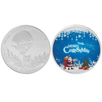 

〖Follure〗Commemorative Coin Merry Christmas Santa Claus Elk New Year Xmas Deer