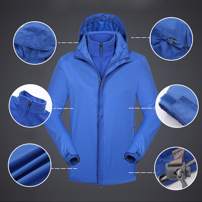 

Toponeto Men Waterproof Hoodie Detachable Breathable Sport Two-piece Set Outdoor Coat
