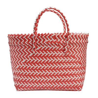 

Hit Color Weave Shoulder Handbags Women Top-handle Bags PVC Shopping Totes