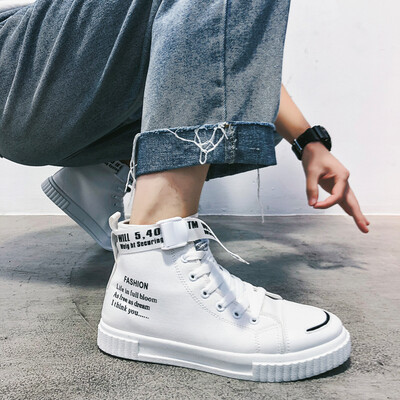 

Mens shoes summer breathable new Korean casual canvas tide shoes Joker smiling face cloth shoes high board shoes