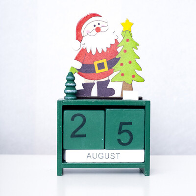 

Toponeto Christmas Mini Wooden Calendar Xmas Ornament Home Decoration Craft Gift