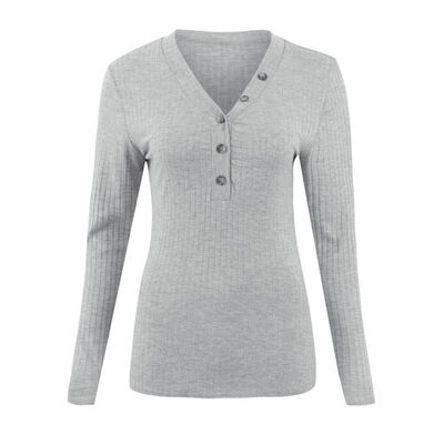 

Sexy V Neck Button Knitted Sweaters Tops Fashion Autumn Winter Women Long Sleeve Sweater Casual Solid Female Pullovers Tops