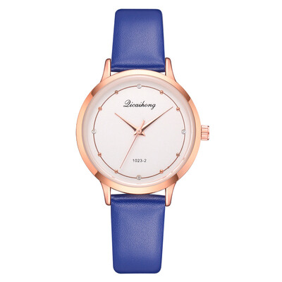 

Fashion high quality PU belt womens alloy quartz watch simple pop watch