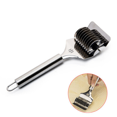 

Siaonvr Stainless Steel Spaghett Noodle Maker Lattice Roller Docker Dough Cutter Tool