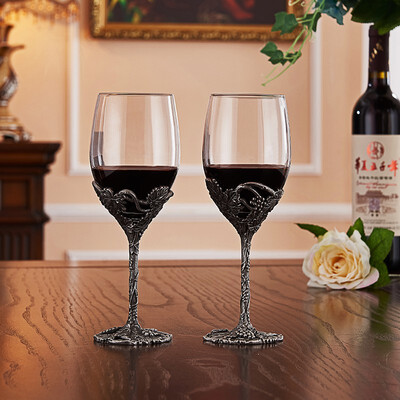 

A pair of vintage red wine goblets for home use