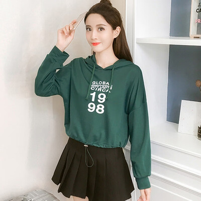 

A New Korean Style Leisure loose sweatshirt Letter Print Womens Hoodie Loose Casual Long-sleeved Hooded Jacket