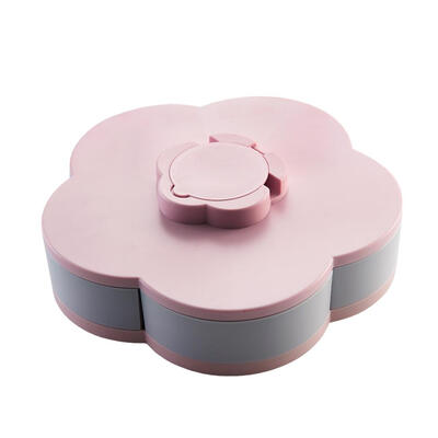

Flower-shaped Storage Box Rotating Candy Tray Dried Fruit Snack Container