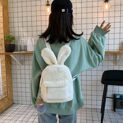 

Tailored New Womans Large-capacit Plush Backpack Autumn And Winter Wild Fashion Bag
