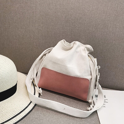 

Tailored Fashion Women String Purse Shoulder Bag Patchwork Handbag Phone Bag Bucket Bag