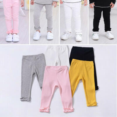 

US Kids Baby Girl Leggings Solid Long Trousers Toddler School Long Pants Clothes
