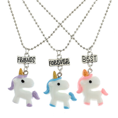 

Fashion Colorful Unicorn Pendant Charm Necklace Jewelry Gifts for Boys Girls Women Men Unisex