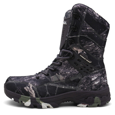 

Autumn new high help camouflage combat boots waterproof military boots non-slip tactical boots training shoes male