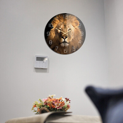 

Gobestart Fruit Animal Wood Grain Sall Clock Acrylic UV Printing Clock Creative Wall Clock