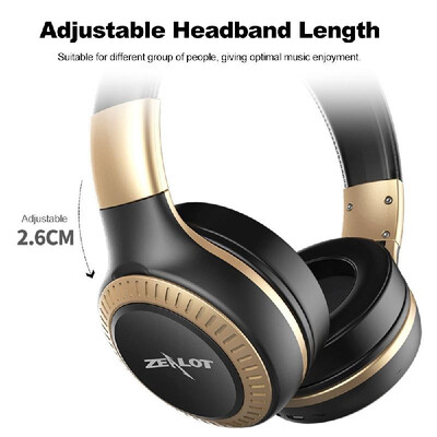 

ZEALOT B20 Bluetooth Headphone Wireless Stereo Earphone Foldable Over Ear Headset 35mm AUX In Hands-free w Microphone