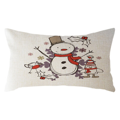 

〖Follure〗Christmas Santa Claus Pillow Case Linen 30x50cm Throw Cushion Cover Home Decor