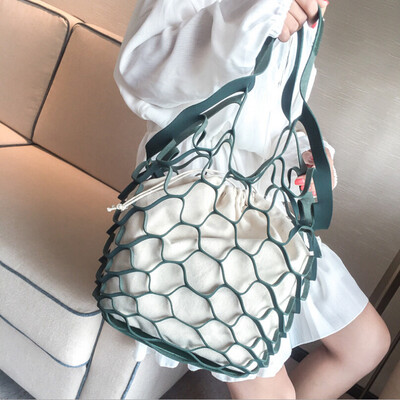 

Tailored Women Hollow Handed Netbath Bucket Bag Casual Tote Bag Big Shoulder Bags BK