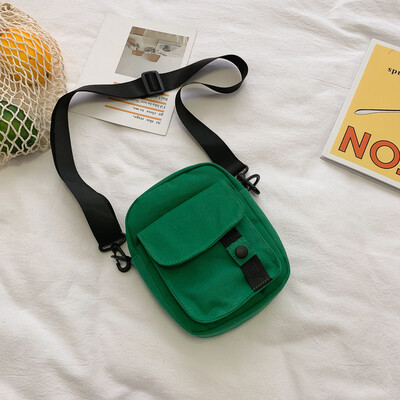 

Small bag female 2019 new temperament retro canvas bag fashion casual simple wild color diagonal shoulder bag