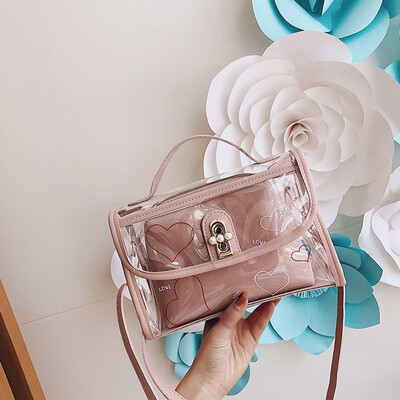 

Tailored Womens Fashion Transparent Small Square Bag Female Jelly Bag Wild Shoulder Bag