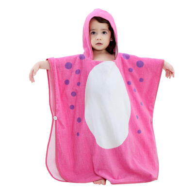 

Soft Cartoon Animal Baby Cotton Hooded Bathrobe Infants Beach Bath Towel