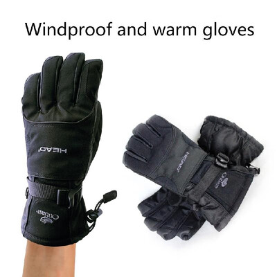 

Man Winter Ski Sport Waterproof Double Gloves Black Warm Riding Snowboard Motorcycle Gloves