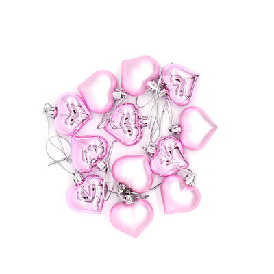 

Toponeto 12Pcs Christmas Tree Room Decoration Love Shaped Ball Decoration Props Christmas