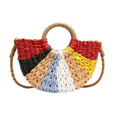 

Tailored Woman 2019 New Stitching Woven Handbag Fashion Messenger Bag Large Capacity Bag