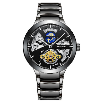 

TEVISE T845B Business Men Mechanical Watch Time Display Timer Fashion Casual Stainless Steel Strap 3ATM Waterproof Self-Winding Ma