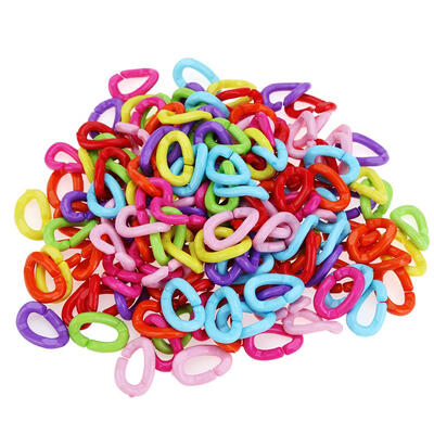 

100pcs Colorful Plastic Rings DIY Bird Parrot Pet Chains Toys Accessories