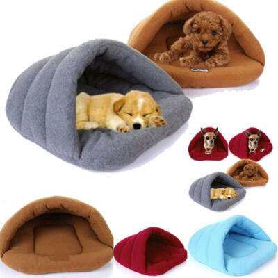 

UK Pet Puppy Cat Dog House Kennel Cave Sleeping Bed Fleece Soft Mat Warm Nest