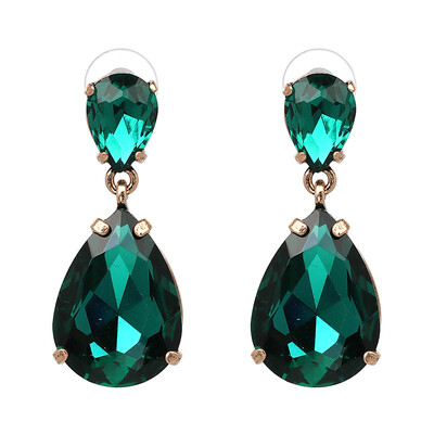

2019 New Arrival Fashion Luxury Statement Jewelry Big Crystsal Pendant Dangle Earring Sweety For Women Wholesale J50048