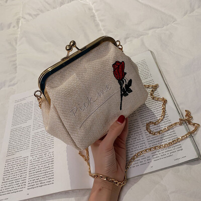

Tailored Fashion Women Weave Embroidery Rose Stripe Bucket Bag Crossbody Bag Shoulder Bag