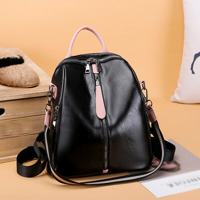 

Tailored Womens Fashion Backpack Large Capacity Computer Bag Solid Color Shoulder Bag