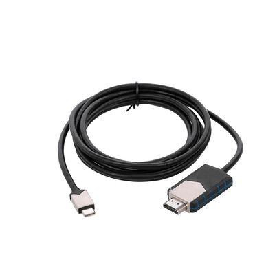 

Type-C to HD Adapter Cable USB-C Converter 4K UHD AV Converter for Macbook TV Projector Black