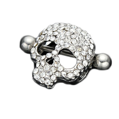 

Gold Silver Skull Nipple Piercing Ring Rod Nail Nipple Ring Body Ring Punk Bars