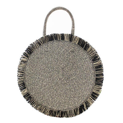 

Round Straw Shoulder Handbags Summer Rattan Women Top-handle Circle Bags