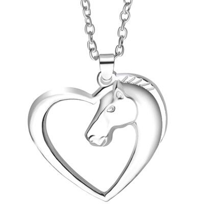 

Personality Gift Horse Simple High Quality Jewelry Color Fashion Hollow Fashion Necklace Head Silver Personality Clavicle