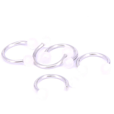 

4 Pcs Stainless Steel Horseshoe Bar Lip Nose Septum Ear Ring Stud Body Jewelry 2010