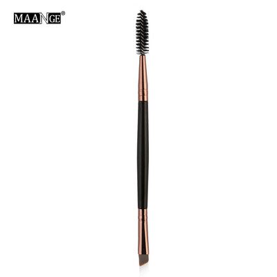 

Gobestart Duo Brow Makeup Brush Wood Handle Double Sided Eyebrow Flat Angled Brushes