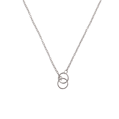 

Min1pc Gold&Silver Infinity Double Circles Necklace for Girls Circles Pendant Necklace Freeshipping