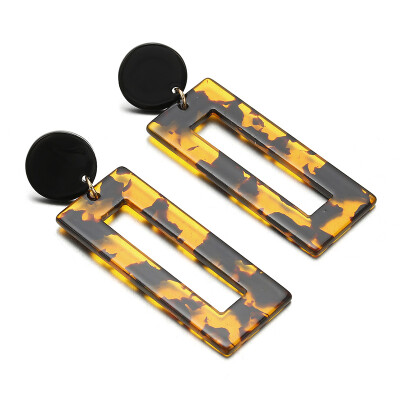 

New Fashion Vintage Acrylic Square Geometric Drop Earrings For Women Punk Tortoiseshell Pendientes Jewelry Accessories Sieraden