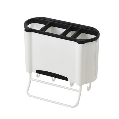 

Toponeto Wall Mounted Kitchen Storage Rack Caddy Cutlery Blocks Hanger Hooks Organizers