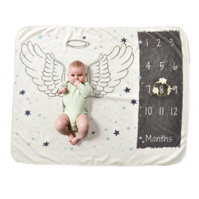 

Baby Monthly Milestone Blanket For Girl Boy Floral Wings Unicorn Frame Newborn Photo Prop Background Super Soft Flannel 28 40