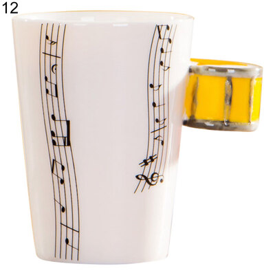 

Creative Guitar Music Note Ceramic Coffee Mug Home Office Milk Tea Water Cup