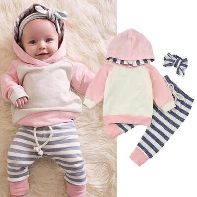 

Cute Baby Girls Infant Spring Sweatshirt HoodiesPants Outfits Set Tracksuit
