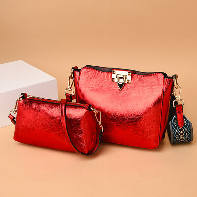 

Tailored 2Pcs Women Bohemian Simple Pure Color Leather Shoulder Bag Crossbody Bags