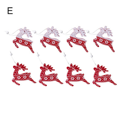 

12pcs Wooden Bell Snowflake Mini Christmas Ornament Xmas Tree Hanging Decor